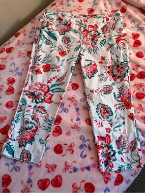 NY&Co 7th Avenue Design Studio Bright Floral Crop Pants 14